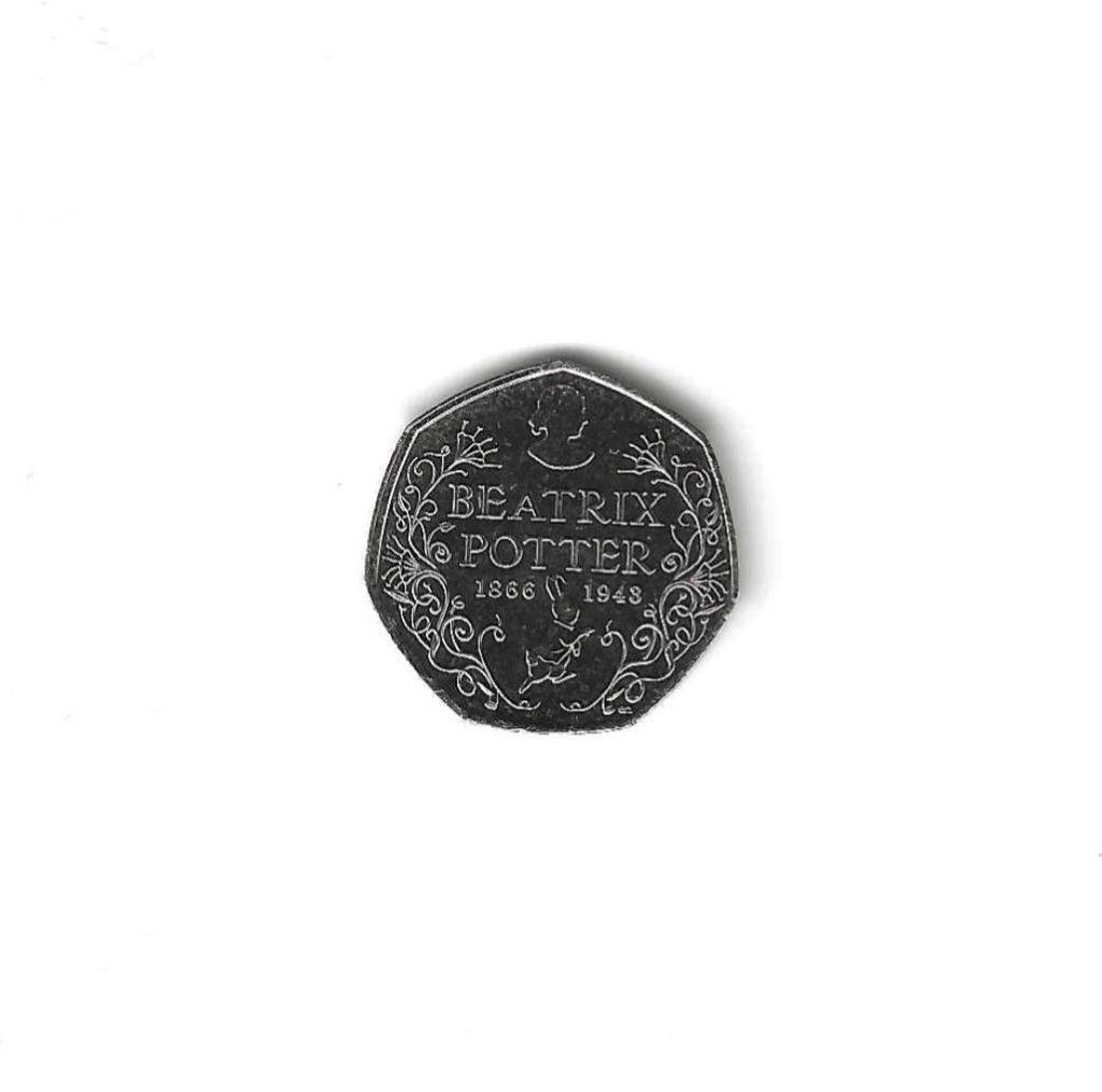 Groot-Brittannië, 50 Pence 2016, Beatrix Potter., Ophalen of Verzenden, Overige landen, Losse munt
