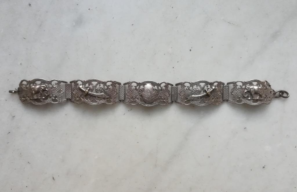 Ancien bracelet métal filigrané turc, Handtassen en Accessoires, Antieke sieraden, Ophalen of Verzenden, Overige materialen, Armband