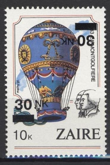 ZAIRE PRINTFOUT MONTGOLFIERE OBP 1457**, Verzenden, Postfris