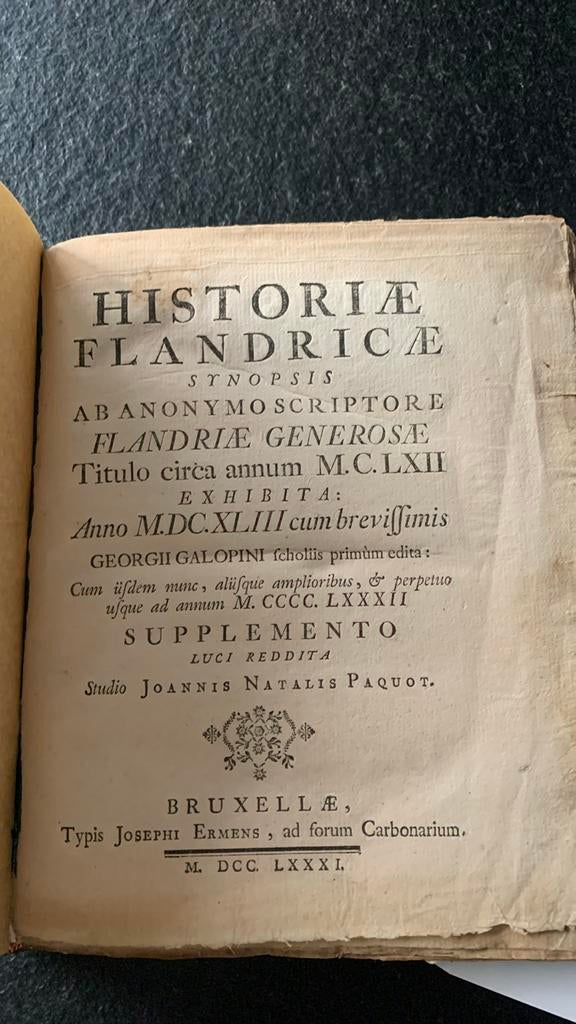 Boek Galopin Georges - Paquot Joannis Natalis - 1781, Antiek en Kunst, Ophalen of Verzenden