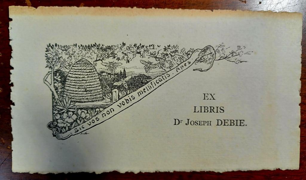 Ex libris door Alfred van Neste voor Dr. Joseph Debie, Antiek en Kunst, Kunst | Etsen en Gravures, Ophalen of Verzenden