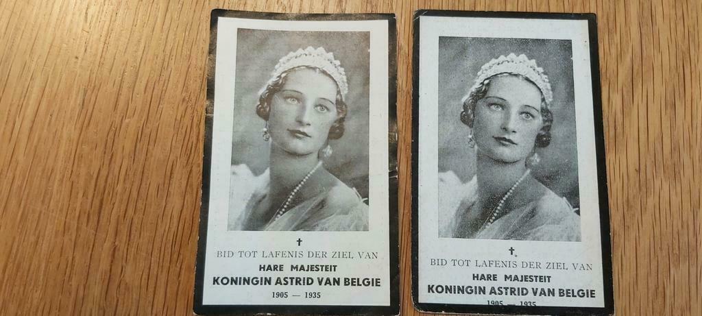bidprentjes koningin Astrid 1935, Verzamelen, Bidprentjes en Rouwkaarten, Ophalen of Verzenden