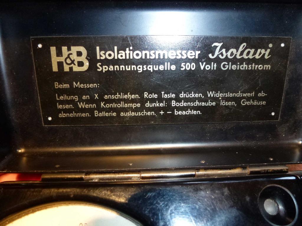 Tester d'isolement  H & B   Isolavi -500V, Enlèvement ou Envoi, Utilisé, Autres appareils de mesure ou compteurs
