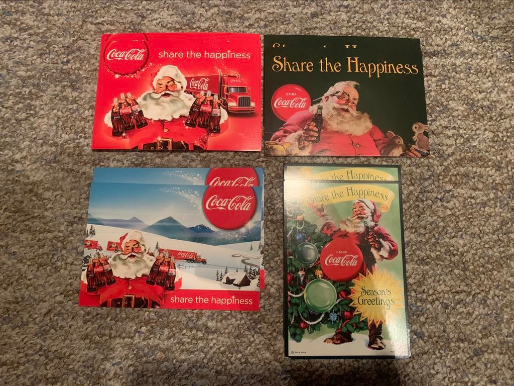 8 Cartes postales Coca Cola, 4 différentes, Collections, Neuf, Autres types