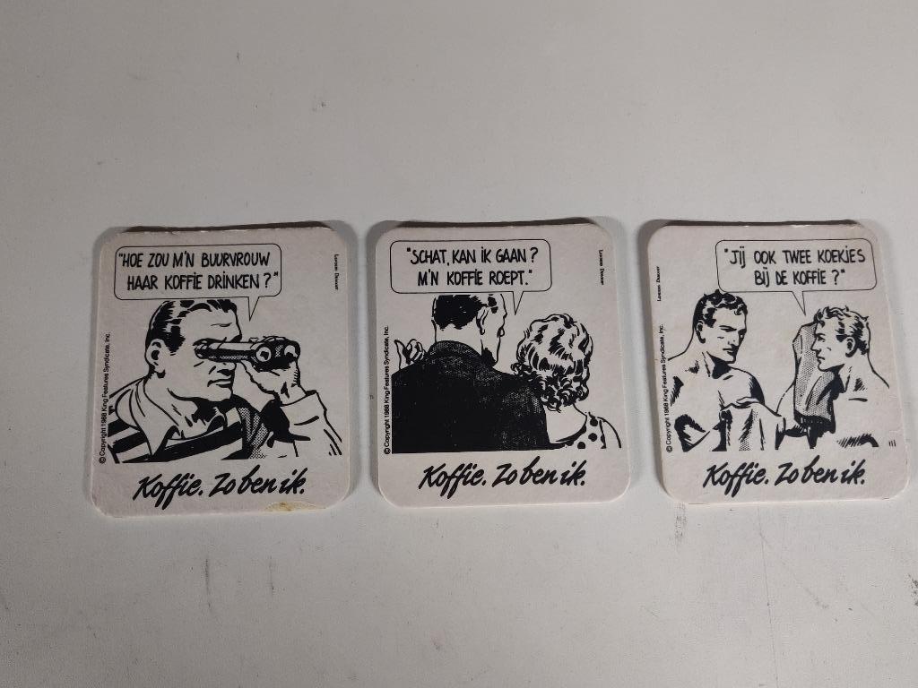 Lot 3 bierkaartjes / bierviltjes Koffie, zo ben ik, Verzamelen, Ophalen of Verzenden, Zo goed als nieuw