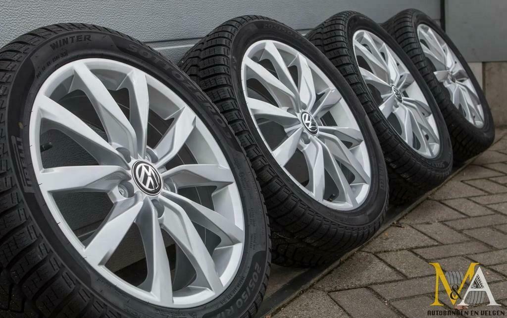 17 ORIGINELE VW GOLF DIJON VELGEN + WINTERBANDEN WINTERSET, Banden en Velgen, Nieuw, 17 inch, Personenwagen