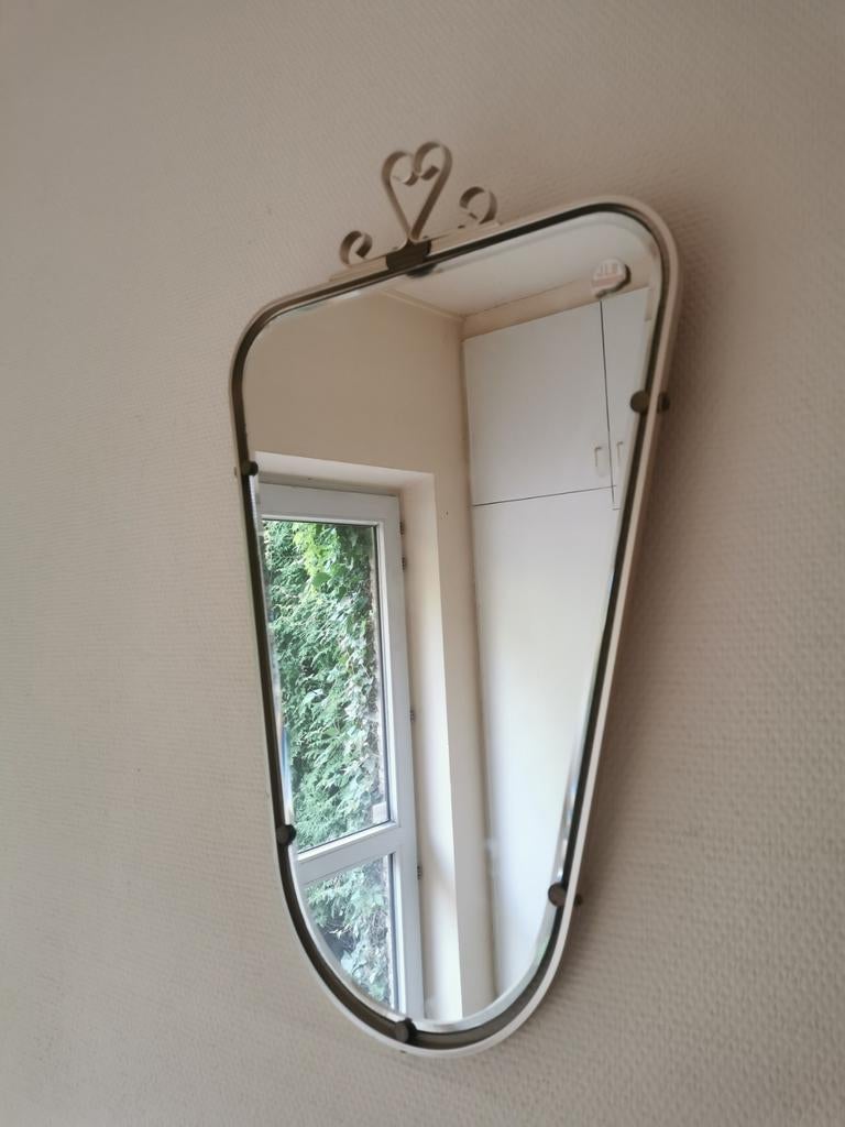 Vintage spiegel jaren 50, Huis en Inrichting, Woonaccessoires | Spiegels, Ophalen of Verzenden, Gebruikt