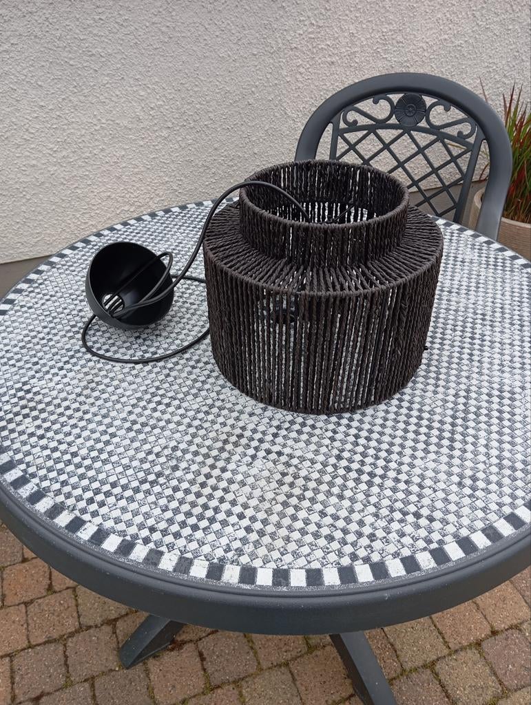 Zwarte hanglamp, Huis en Inrichting, Lampen | Lampenkappen, Ophalen, Gebruikt