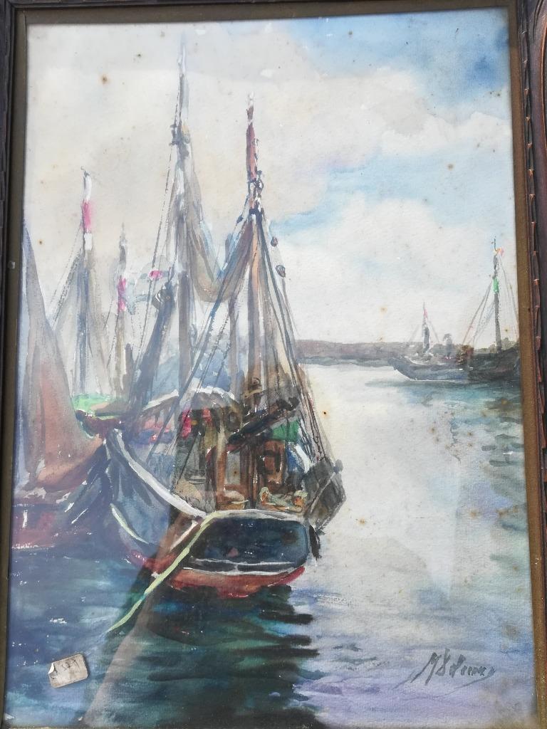 Une aquarelle signee Marguerite Delecosse-Heyninx, Antiquités & Art, Art | Dessins & Photographie, Enlèvement