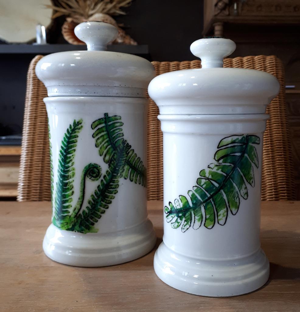 Kruidenpotten landelijk potten keramiek 5 stuks samen, Antiek en Kunst, Ophalen of Verzenden