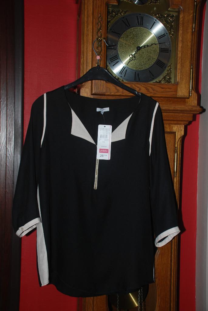 Tuniek, lang zwart shirt 3/4 mouwen "phildar" T38 NIEUW, Kleding | Dames, Maat 38/40 (M), Phildar, Zwart, Nieuw