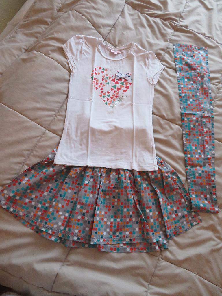 JBC Set van T-shirt en rok met stippen 164, Kinderen en Baby's, Kinderkleding | Maat 164, Gebruikt, Meisje, JBC, Ophalen of Verzenden