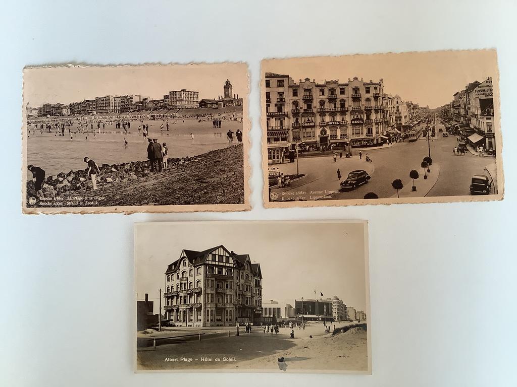 3 oude gelopen postkaarten Knokke, Verzamelen, Ophalen of Verzenden, 1920 tot 1940, Gelopen, West-Vlaanderen