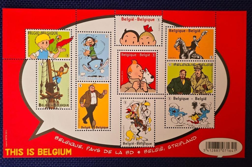 2012-Dit is België - Blad 10 T - Hergé Franquin Morris, Postzegels en Munten, Verzenden, Postfris, Frankeerzegel