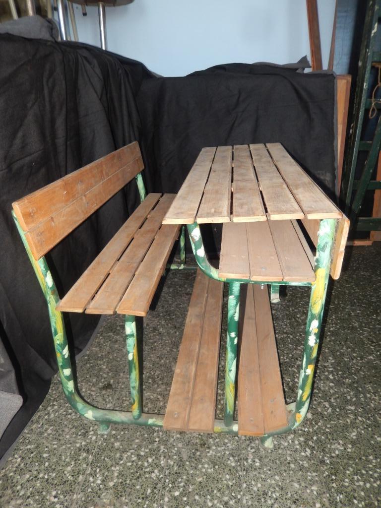 oude schoolbank 2 tot 3 p, Ophalen, Gebruikt, Tafel(s) en Stoel(en)