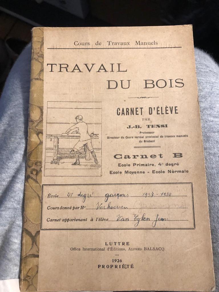 Houtbewerking, notitieboek voor studenten, 4e leerjaar, 1937, Boeken, Ophalen, VSO, Handvaardigheid, TENSI