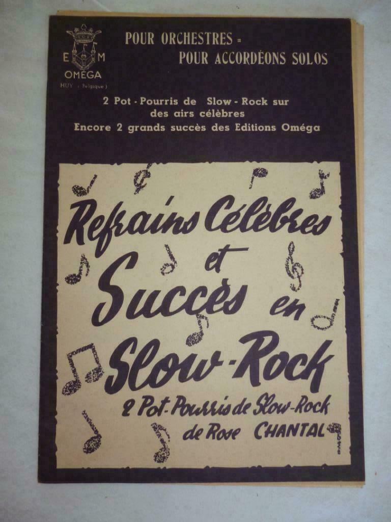 Partition Refrains Célèbres et Succès et accordéon Slow-Rock, Musique & Instruments, Enlèvement ou Envoi, Utilisé