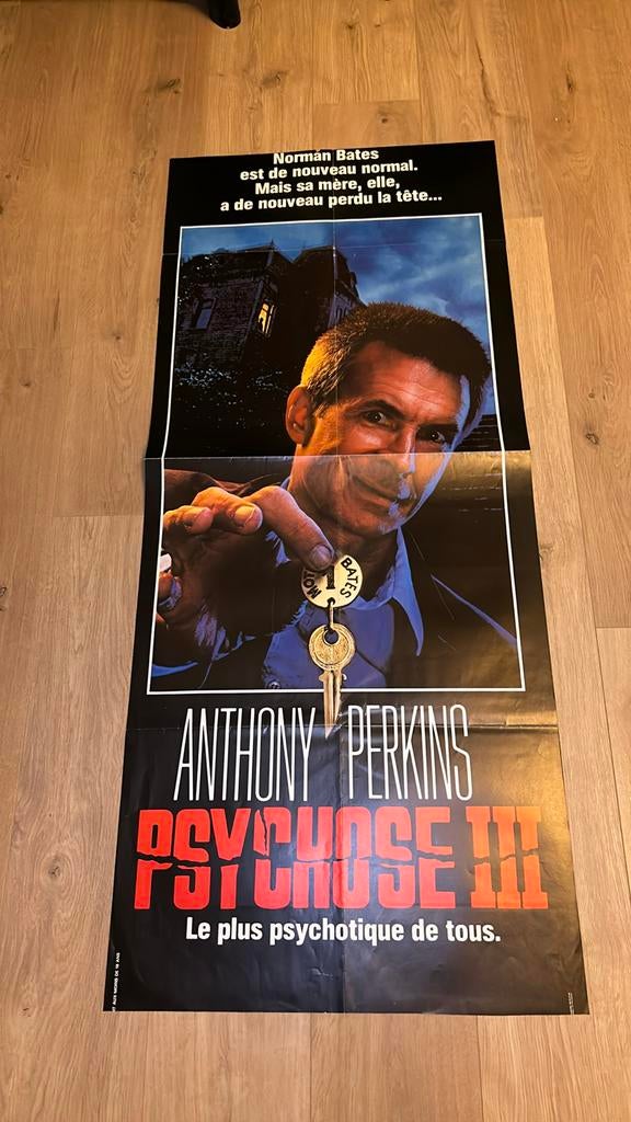 Affiche du film Psychose III, Anthony Perkins, 1986, Enlèvement ou Envoi, Utilisé
