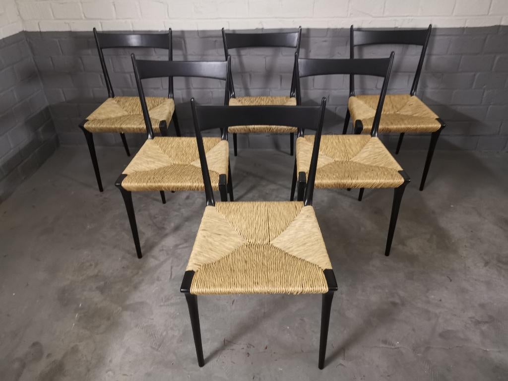Set van 6 S2 stoelen van Alfred Hendrickx voor Belform, Huis en Inrichting, Ophalen, Zwart, Zo goed als nieuw, Overige materialen