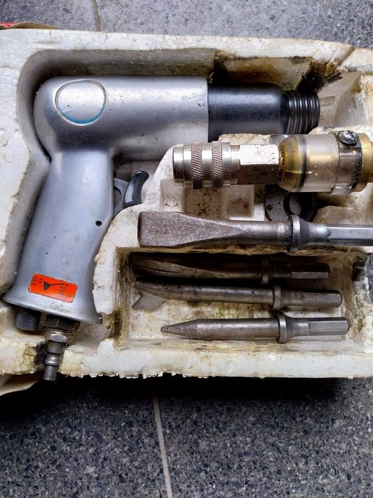 Pneumatische  kleine slaghamer-beitelset., Doe-het-zelf en Bouw, Gereedschap | Overige machines, Ophalen, Gebruikt