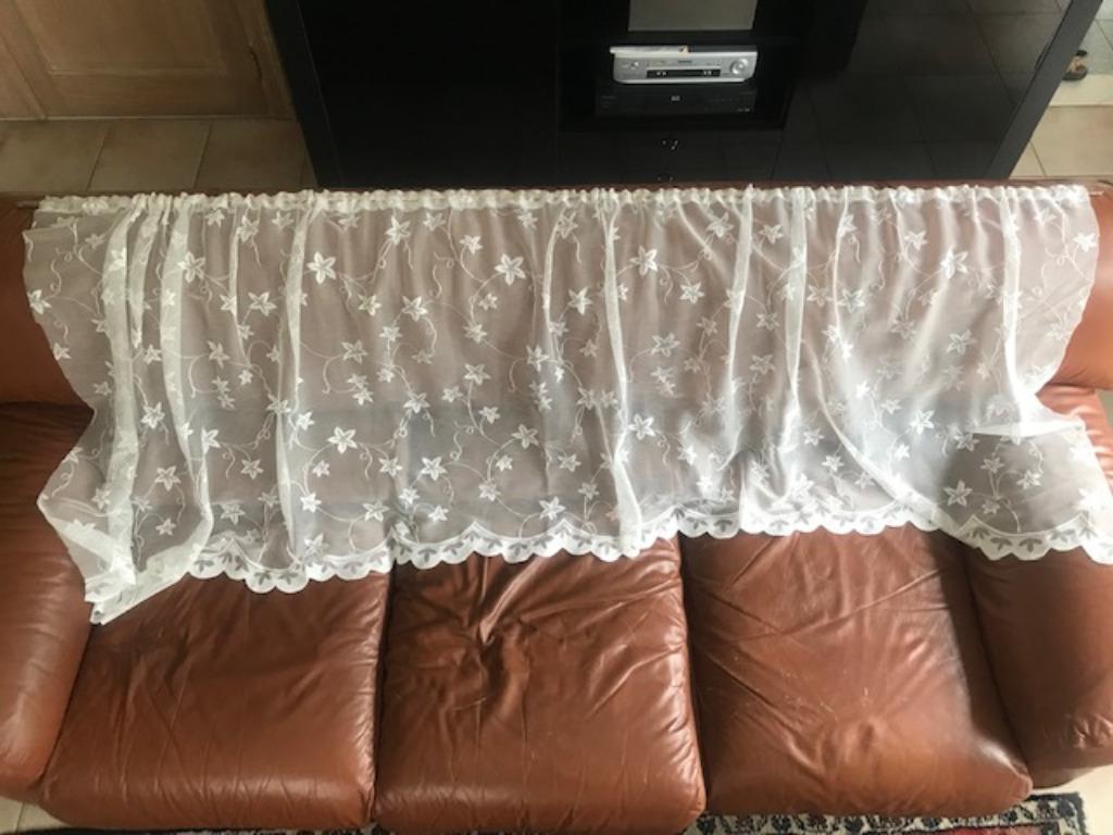 Voile opschuif gordijn met uitschuifroede - h 90cm  (nr4183), Ophalen of Verzenden, Nieuw