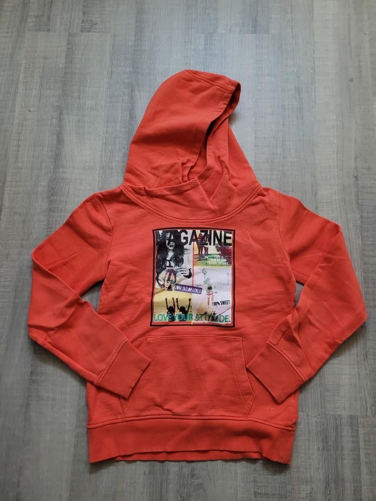 Trui / sweater rood met kap Tom Tailor maat M / 14 jaar., Tom Tailor, Meisje, Trui of Vest, Ophalen of Verzenden