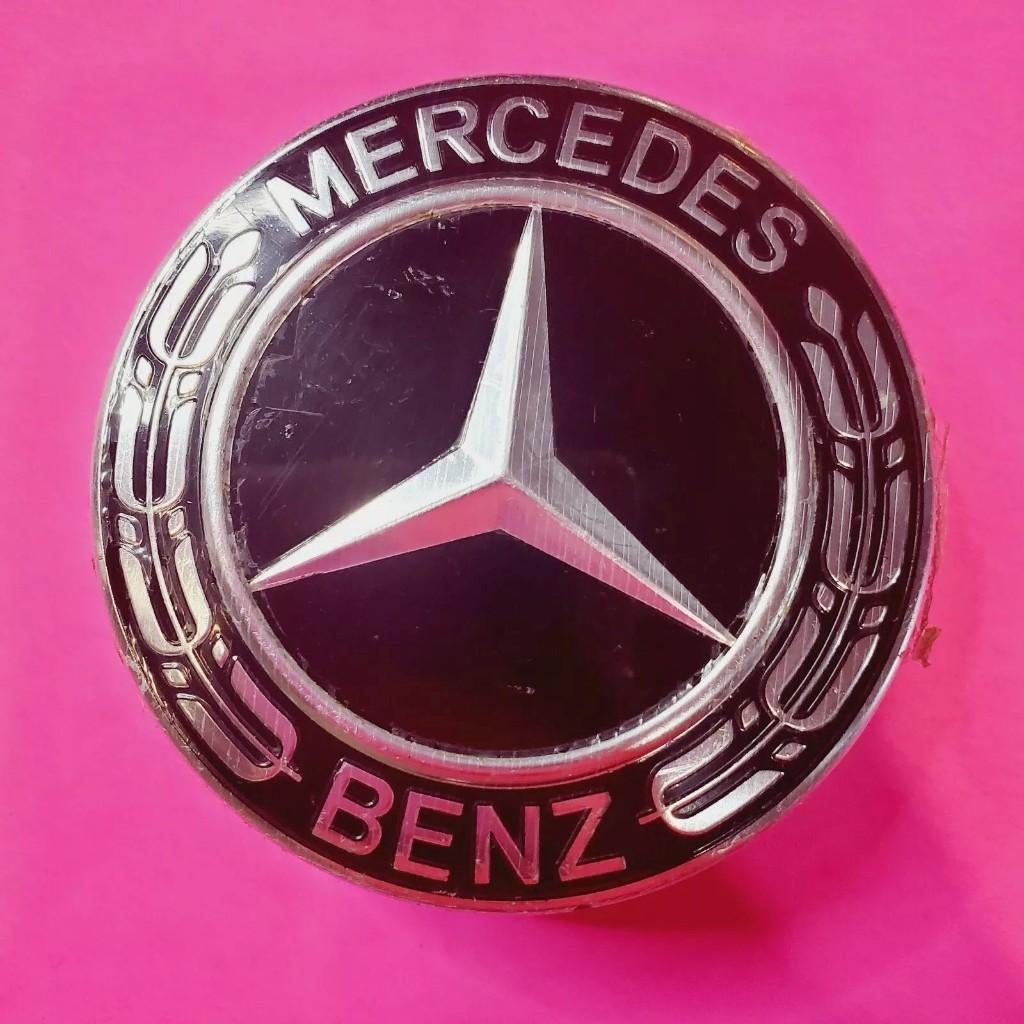 4 Caches Moyeu Mercedes 75 mm noir Logo embleme Neuf, Enlèvement ou Envoi, Neuf