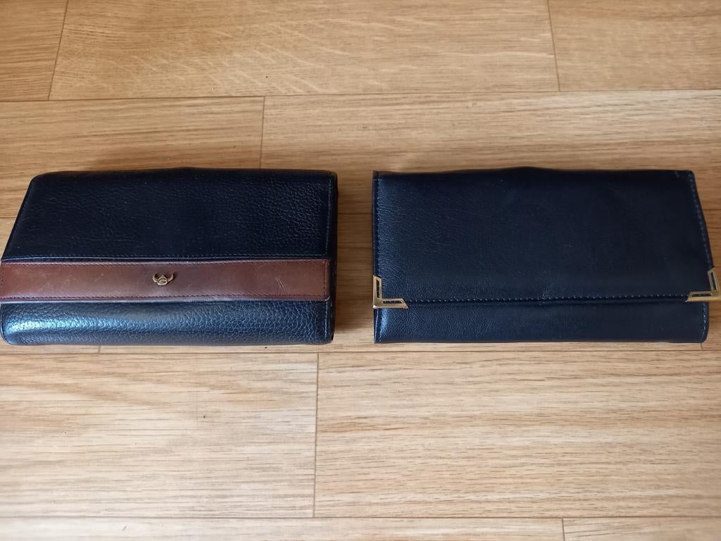 2 ZWARTE DAMESPORTEFEUILLES, Ophalen of Verzenden, Nieuw, Zwart, Met knipsluiting