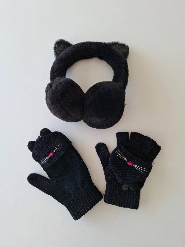 Oorverwarmers + handschoenen, Ophalen of Verzenden, Zo goed als nieuw, Meisje, Setje