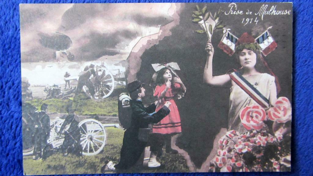 FANTASIE KAARTEN- FRANSE MILITAIRE KAART- 1914, Verzamelen, Ophalen of Verzenden, Voor 1920, Ongelopen, Overige thema's