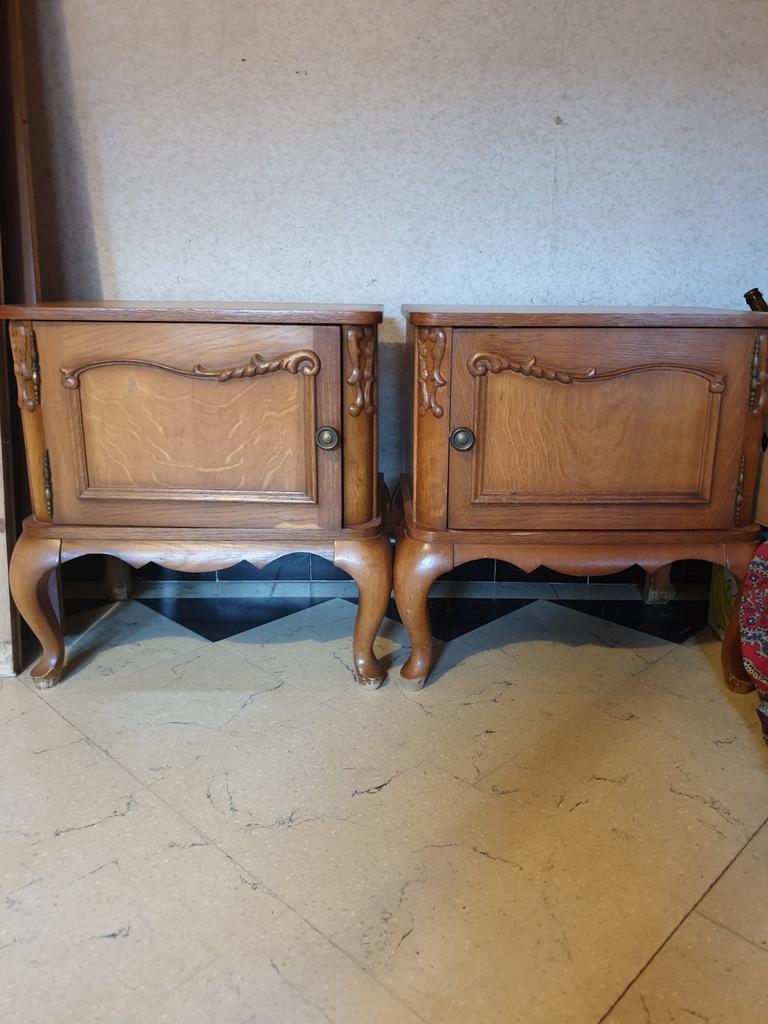 2 mooie vintage (nacht)kastjes L55 cm x Br 38 cm x H 60 cm, Antiek en Kunst, Ophalen