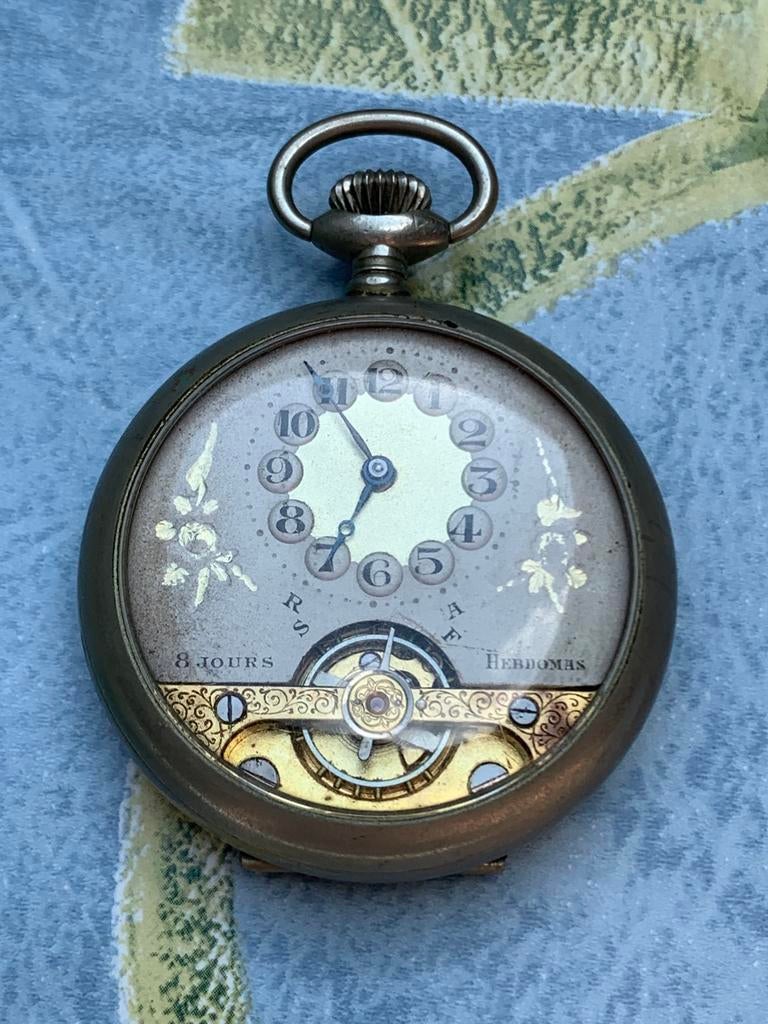 Hebdomas Ancre 8 Jours zakhorloge, Handtassen en Accessoires, Ophalen of Verzenden, Zakhorloge