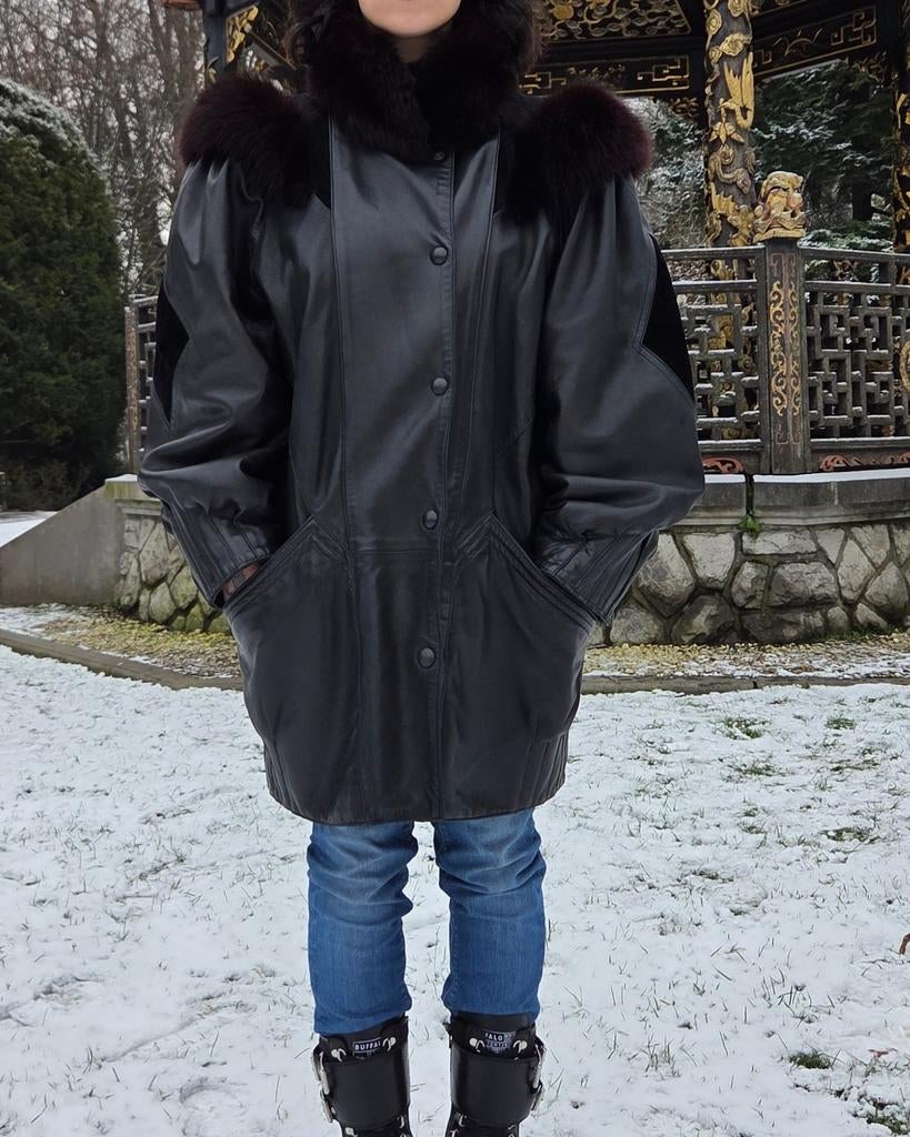 Jas van leer en bont, Kleding | Dames, Ophalen of Verzenden