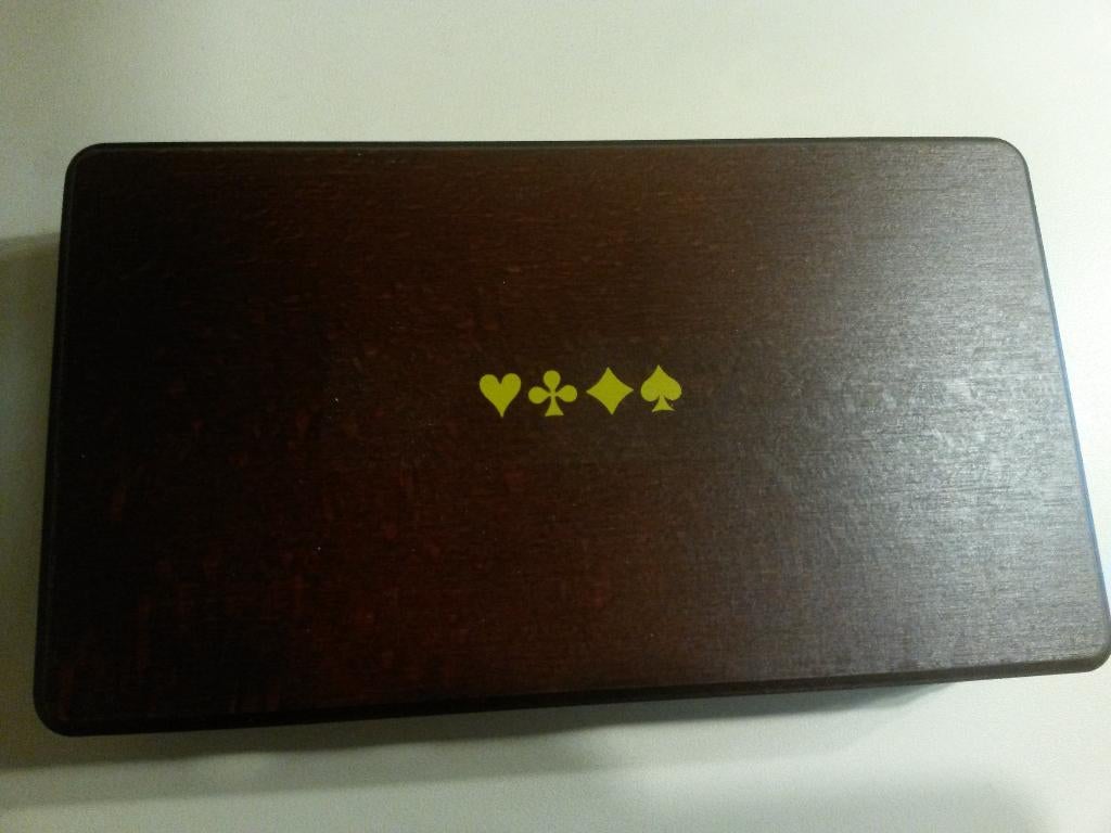 Speelkaarten  ( 2 boeken) in houten kistje (Carta Mundi), Antiek en Kunst, Ophalen of Verzenden