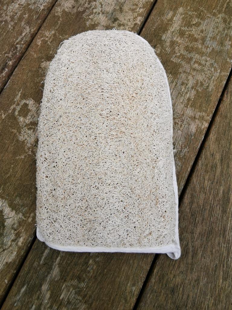 Loofah washandje natuurlijke scrub of peeling, Ophalen of Verzenden, Gebruikt, Bad & Douche