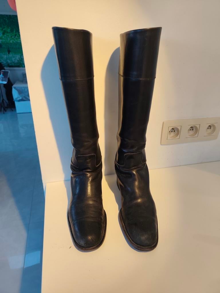 bottes cavalières hautes 100 % cuir. Mansfield. Taille 40,5, Hoge laarzen, Zwart, Ophalen of Verzenden, Zo goed als nieuw