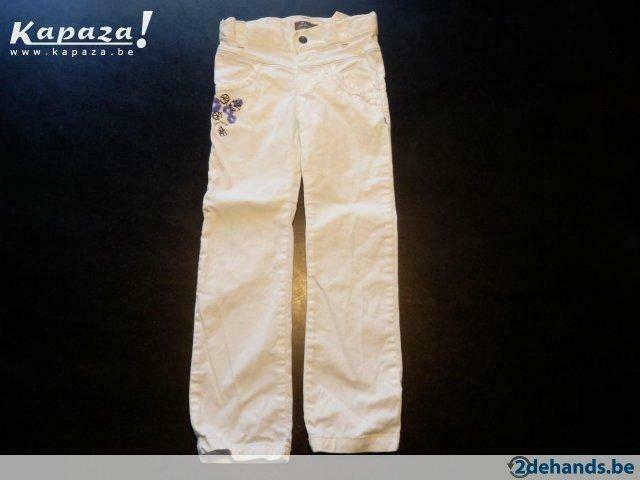 Jean Bourget : Witte broek maat 104, Kinderen en Baby's, Kinderkleding | Maat 104, Gebruikt, Meisje, Broek, Ophalen of Verzenden