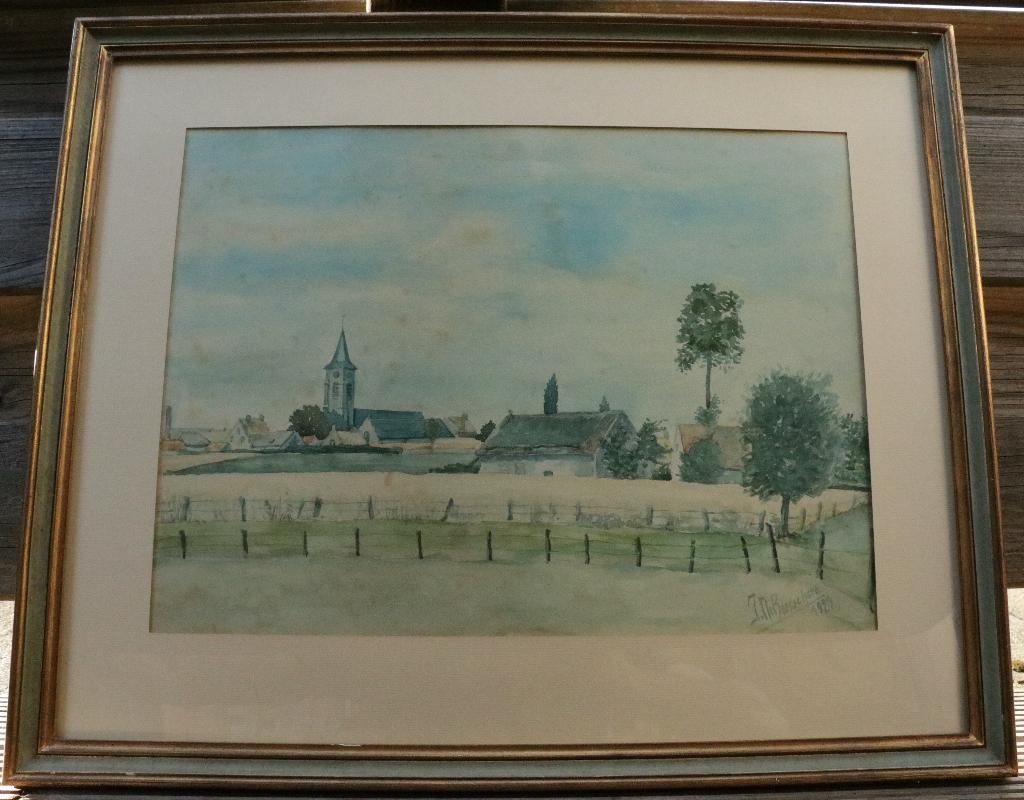 Aquarel - Gesigneerd - 1929, Ophalen of Verzenden