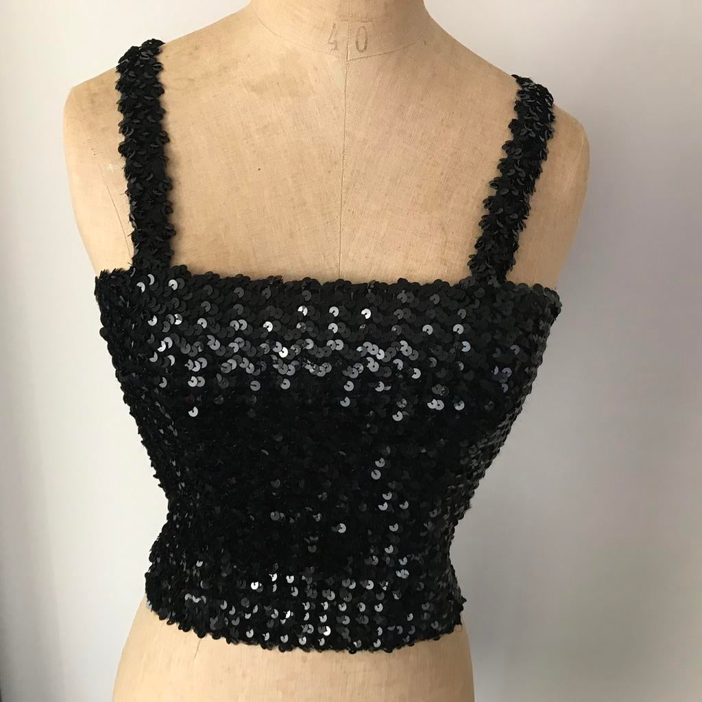 Top in pailletten van Vera Mont, maat S, Ophalen of Verzenden, Gedragen, Vara Mont, Zwart
