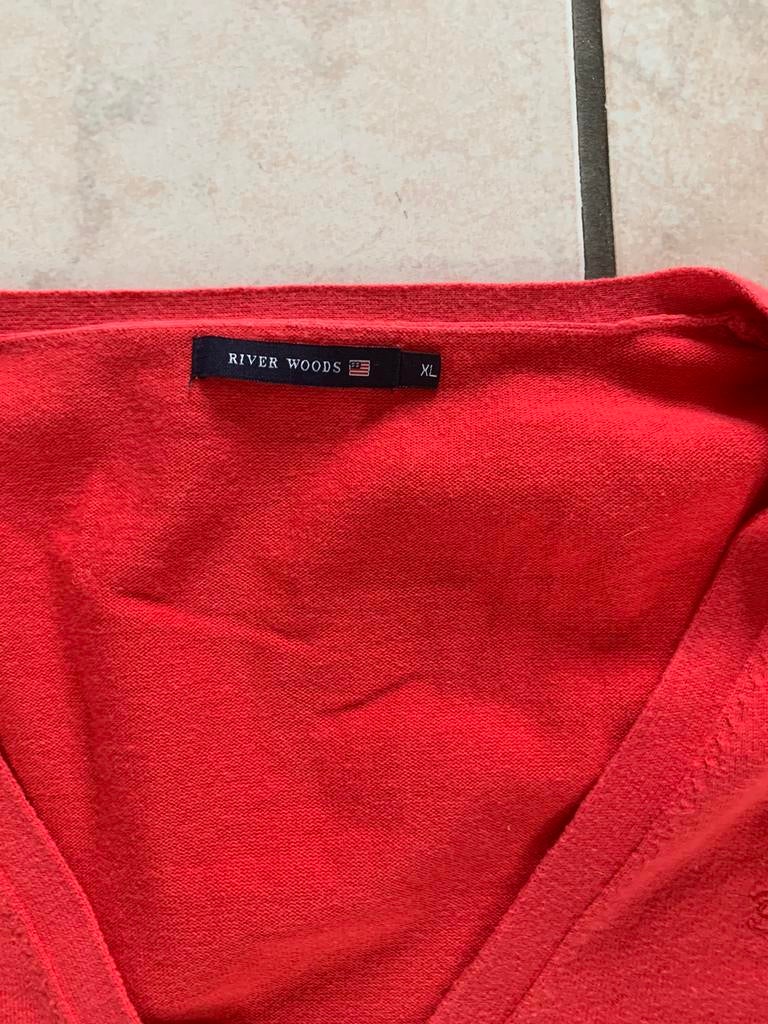 Trui pull River Woods XL V-hals rood katoen, Enlèvement ou Envoi