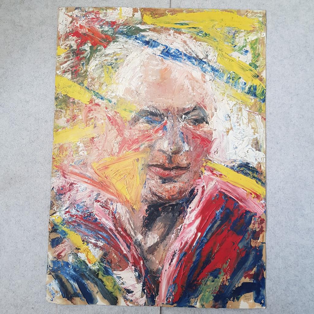 Mark Debroux, schilderij portret, Antiek en Kunst, Ophalen