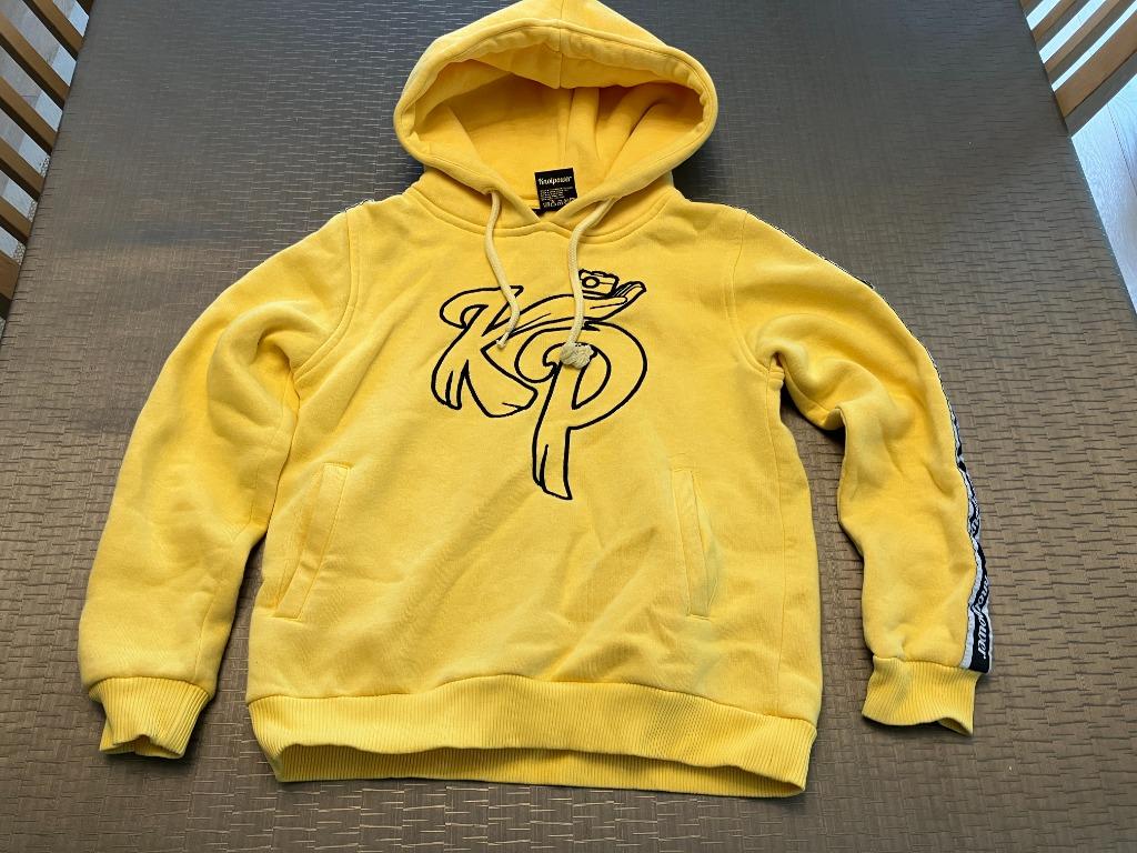 Hoodie Knolpower geel - maat 134 / 140, Kinderen en Baby's, Trui of Vest, Knolpower, Ophalen of Verzenden, Zo goed als nieuw