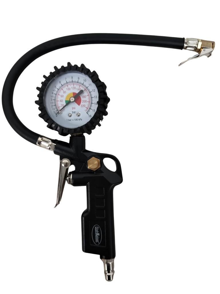 Stahlkaiser prof. bandenspanningsmeter 0 - 16 Bar / 220 PSI, Ophalen of Verzenden