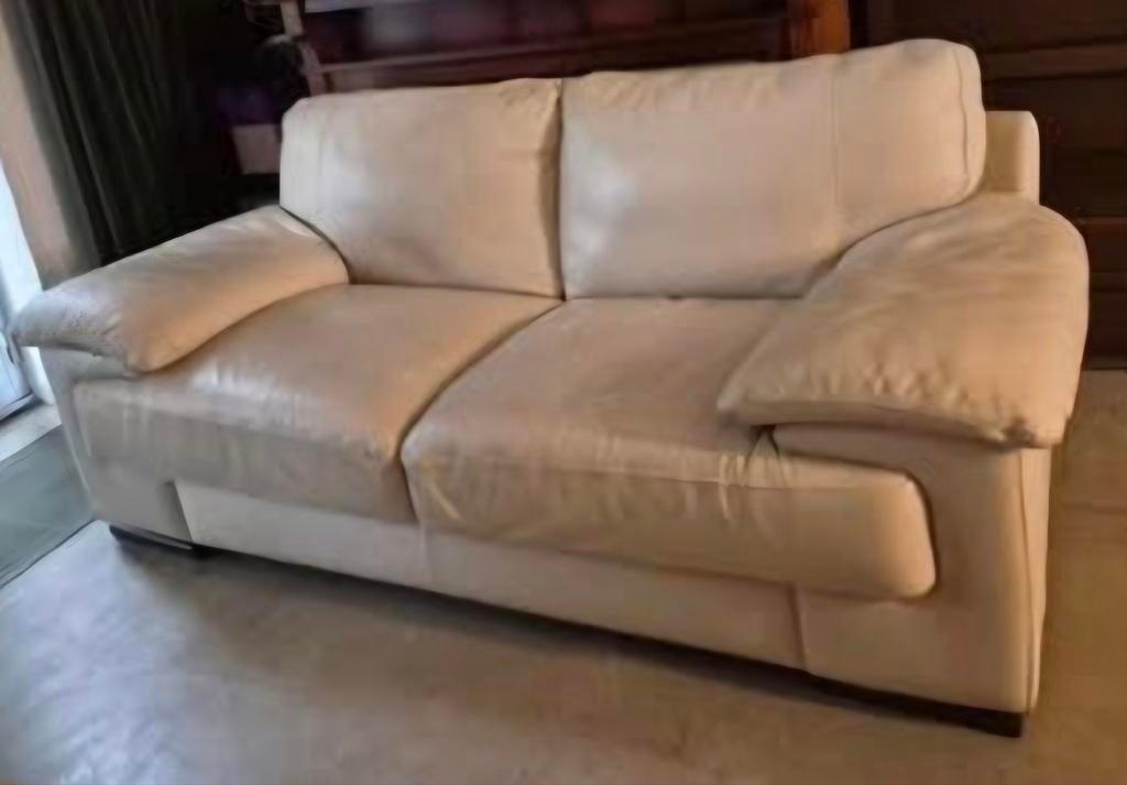 2 zit crème leder italsofa by Natuzzi, Enlèvement