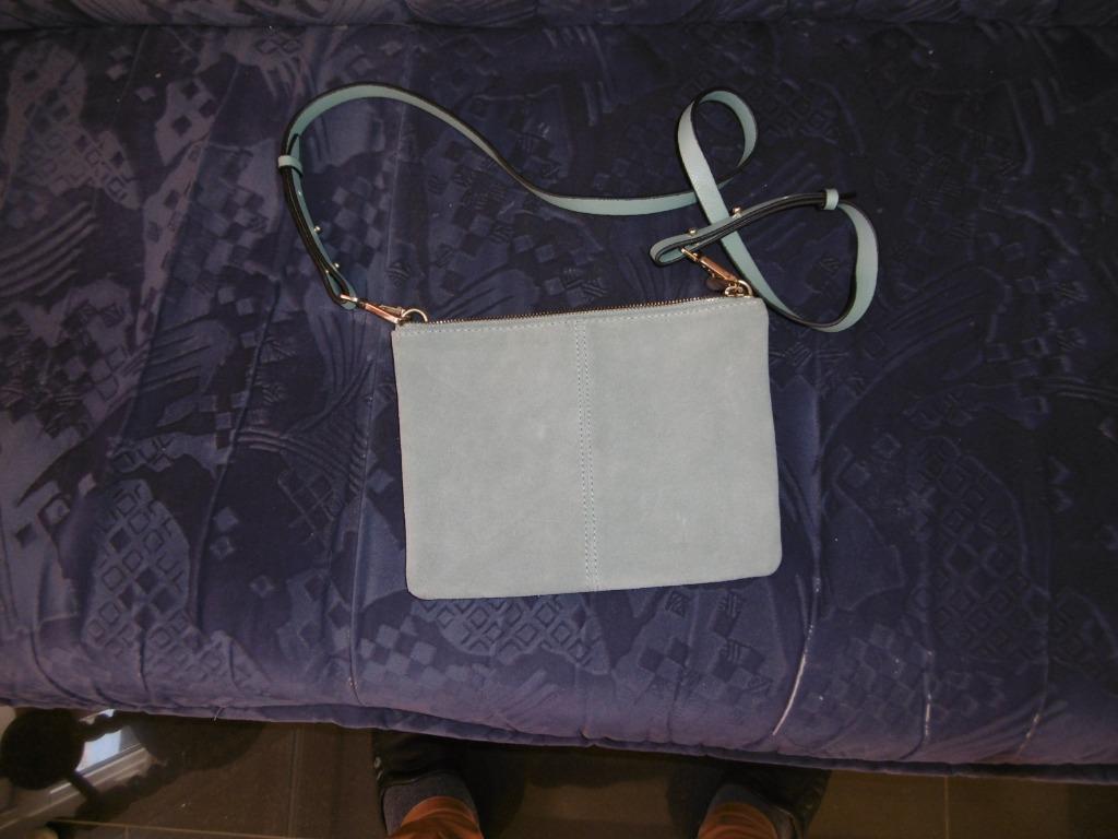 petit sac à bandoulière en daim, bleu-vert de la marque « H&, Enlèvement ou Envoi, Comme neuf, Bleu, Sac à bandoulière
