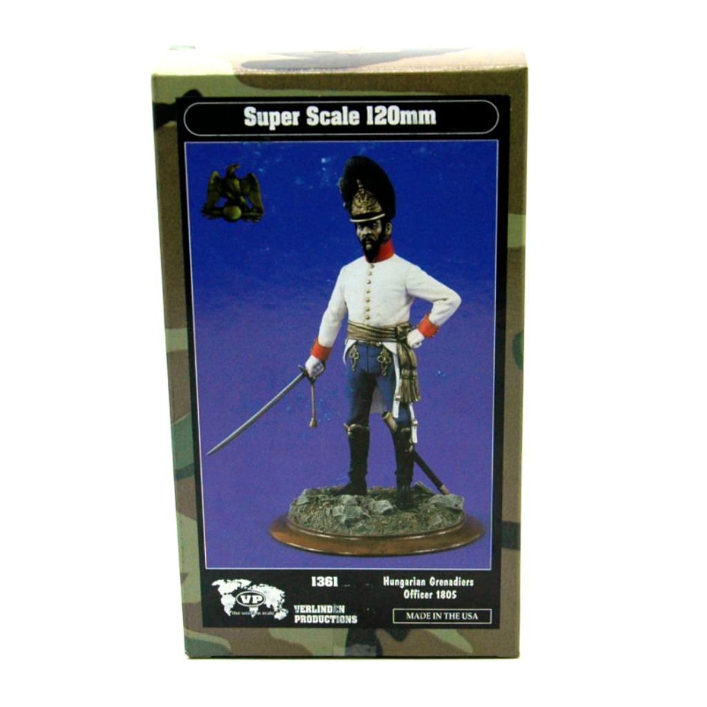 Verlinden 120 mm 1/16 officier grenadiers hongrois 1805 avec, Enlèvement ou Envoi, Neuf, Plus grand que 1:35, Personnage ou Figurines