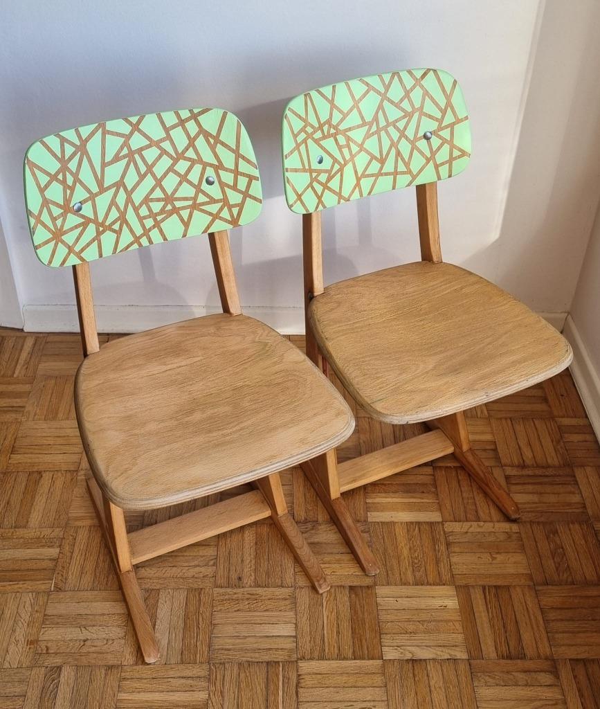 Kinderstoelen in hout type casala t.v.v. Kinderkankerfonds, Enlèvement, Comme neuf, Chaise(s)