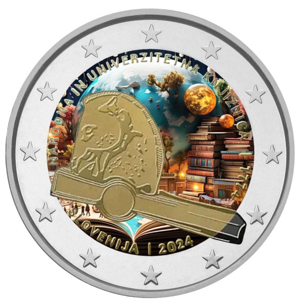 2 euro Slovenië 2024 Universiteitsbibliotheek gekleurd, Ophalen of Verzenden, Slovenië, 2 euro