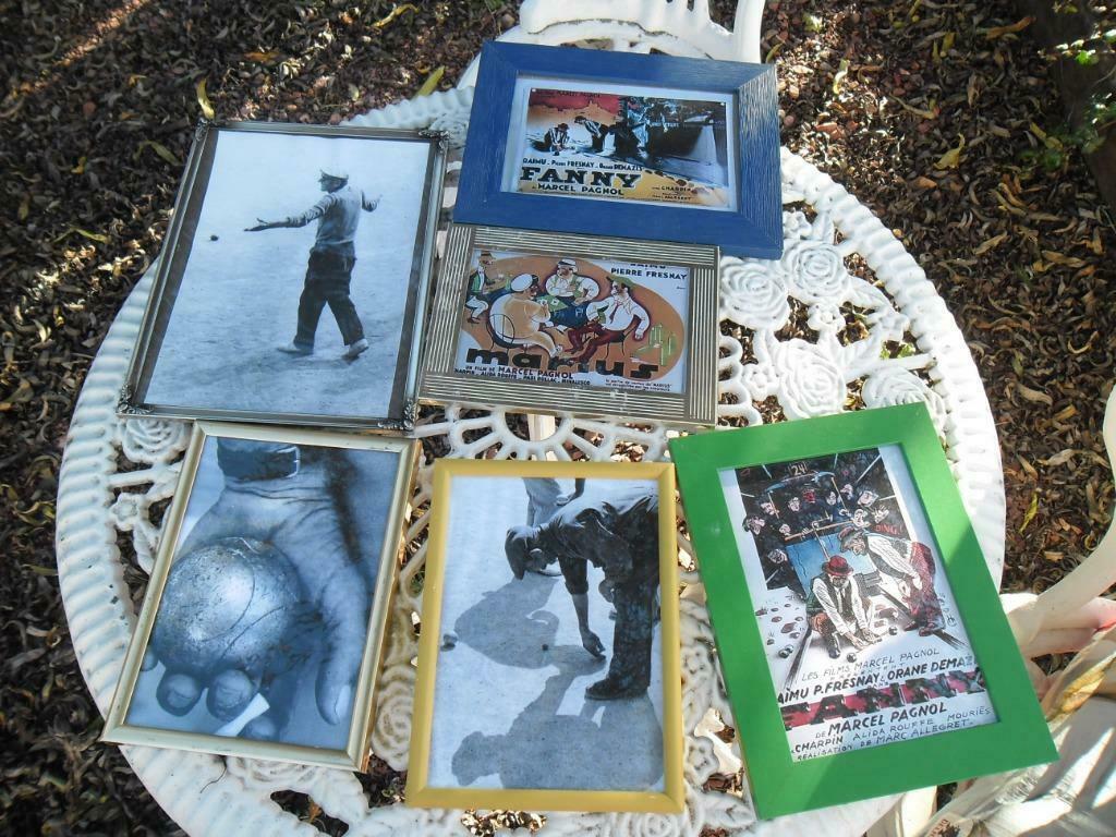 lot van kleine kaders met copij van petanque photos, Ophalen, Gebruikt