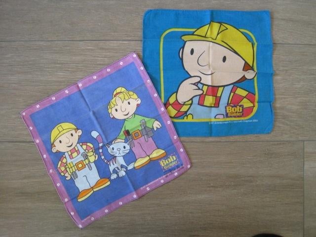 Zakdoeken voor kinderen Bob de Bouwer 2 stuks, Ophalen of Verzenden, Gebruikt